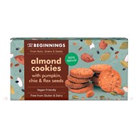 Ciasteczka migdałowe z dynią, nasionami chia i lnu The Beginnings, 80g