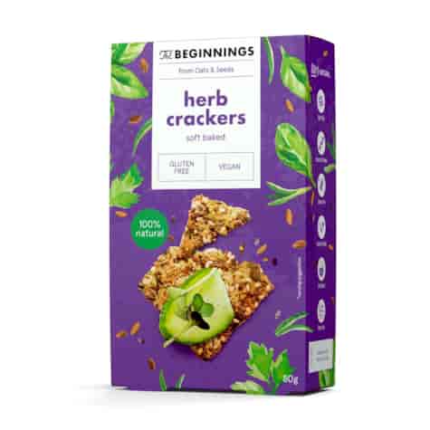 Krakersy z nasionami ziół The Beginnings, 80g