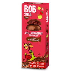 Bob Snail jabłko-truskawka w mlecznej czekoladzie, 30g