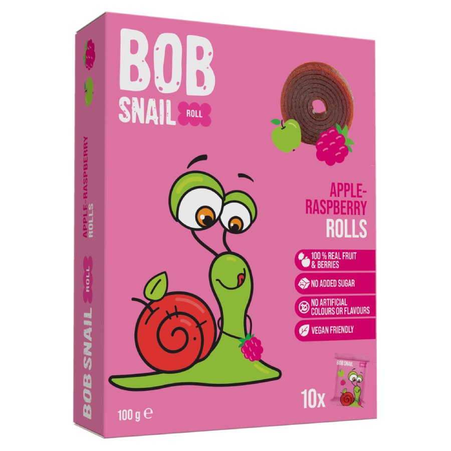 Przekąska  Jabłko - malina   bez dodatku cukru Bob Snail,  100g