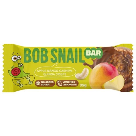 Baton Jabłko-Mango-Nerkowce-Chrupki z komosy ryżowej Bob Snail, 35 g