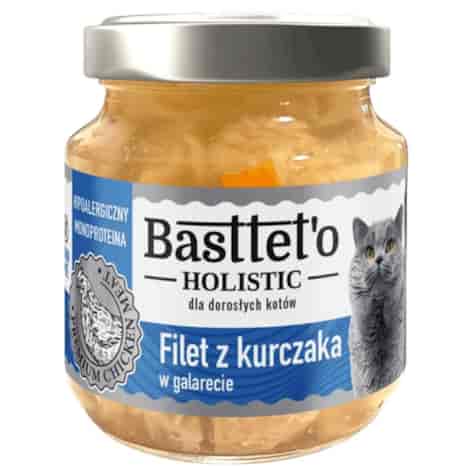 Filet z kurczaka w galarecie dla kotów BASTTETO HOLISTIC, 130g