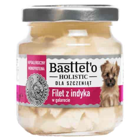 Filet z indyka w galarecie dla szczeniąt BASTTETO HOLISTIC, 130g