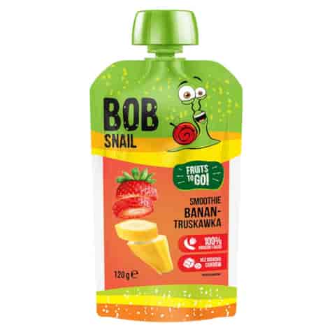 Smoothie bananowo-truskawkowe bez dodatku cukru Bob Snail, 120g