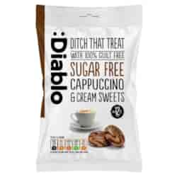 Cukierki śmietankowe o smaku cappuccino bez cukru Diablo, 75g