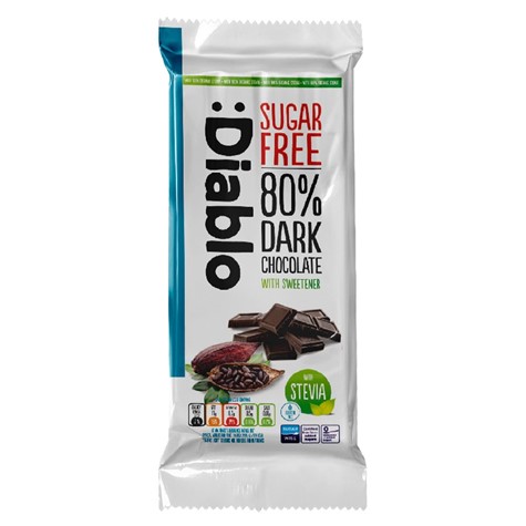 Czekolada gorzka 80% kakao beż dodatku cukru Diablo, 85g