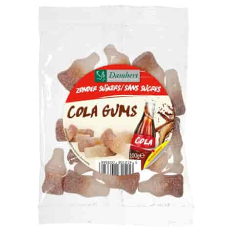 Żelki o smaku coli bez cukru Damhert, 100g