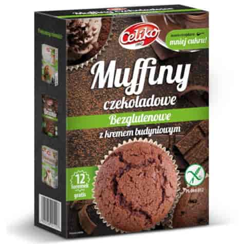 Mufiny czekoladowe z kremem budyniowym bez glutenu Celiko, 310g