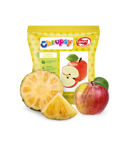 Chipsy z jabłka z sokiem z ananasa Crispy Natural 18g