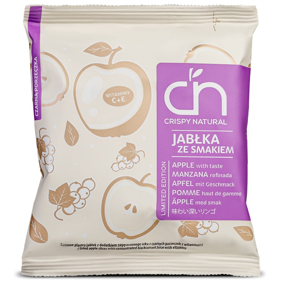 Jabłko suszone z sokiem z czarnych porzeczek Crispy Natural, 18 g