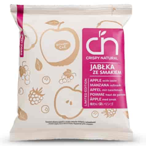 Chipsy z jabłka o smaku owoców leśnych z witaminami Crispy Natural, 18 g