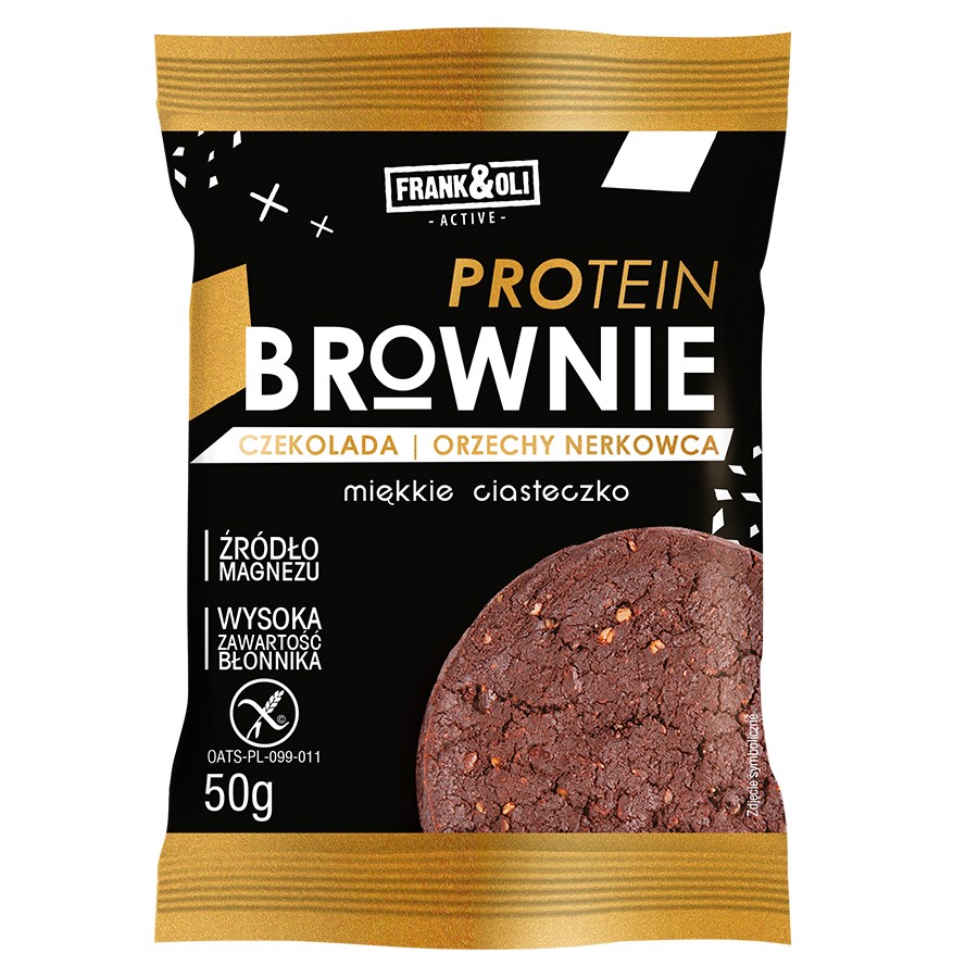 Protein Brownie Czekolada i Orzech Nerkowca Frank&Oli, 50g