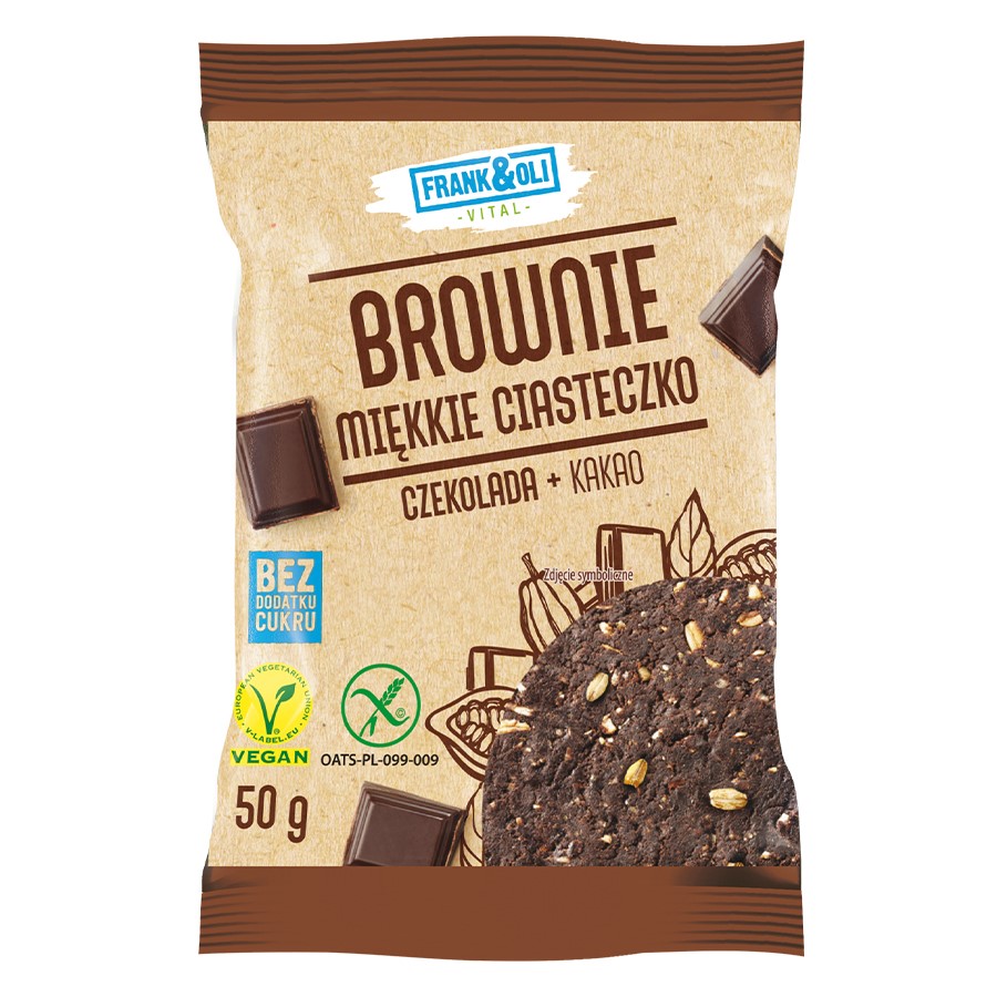 Ciastko brownie czekolada i kakao Frank&Oli, 50g