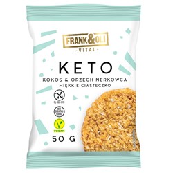 KETO Miękkie ciastko wegańskie kokos & orzech nerkowca, Frank & Oli, 50g