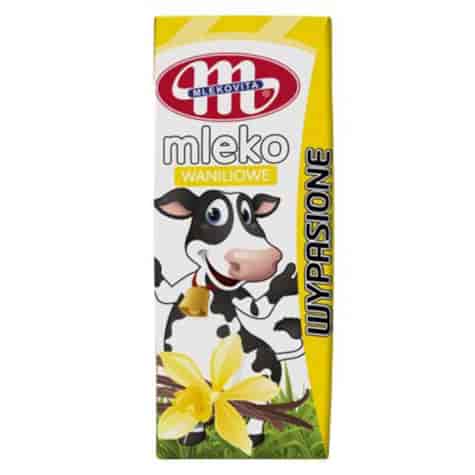 Mleko UHT Wypasione o smaku waniliowym Mlekovita, 200ml