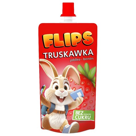 Mus owocowy jabłko banan truskawka FLIPS, 100g