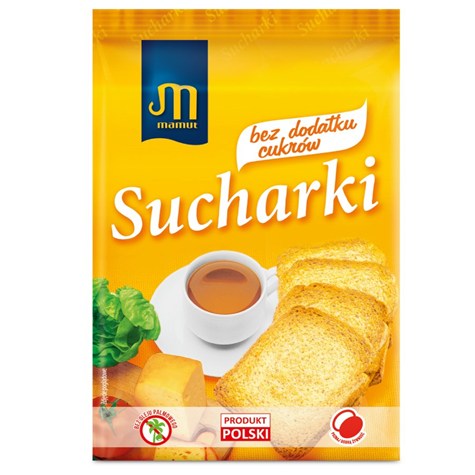 Sucharki bez dodatku cukru Mamut, 225g