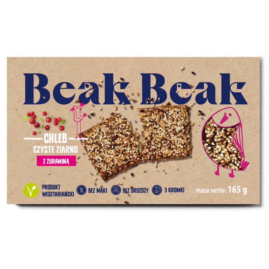 Chleb Czyste Ziarno z Żurawiną Beak Beak, 165g