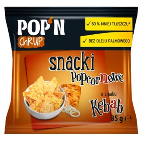 POP'N Chrup snacki popcornowe kebabowe Sante, 35g.