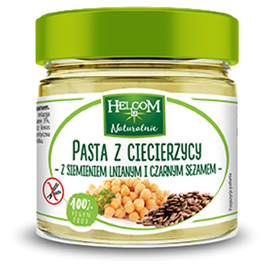 Pasta z ciecierzycy z siemieniem lnianym i czarnym sezamem Helcom 190g