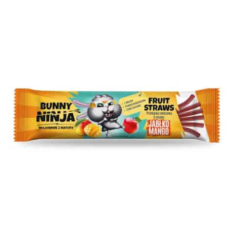 Przekąska owocowa o smaku jabłko-mango Fruit Straws Bunny Ninja, 16 g