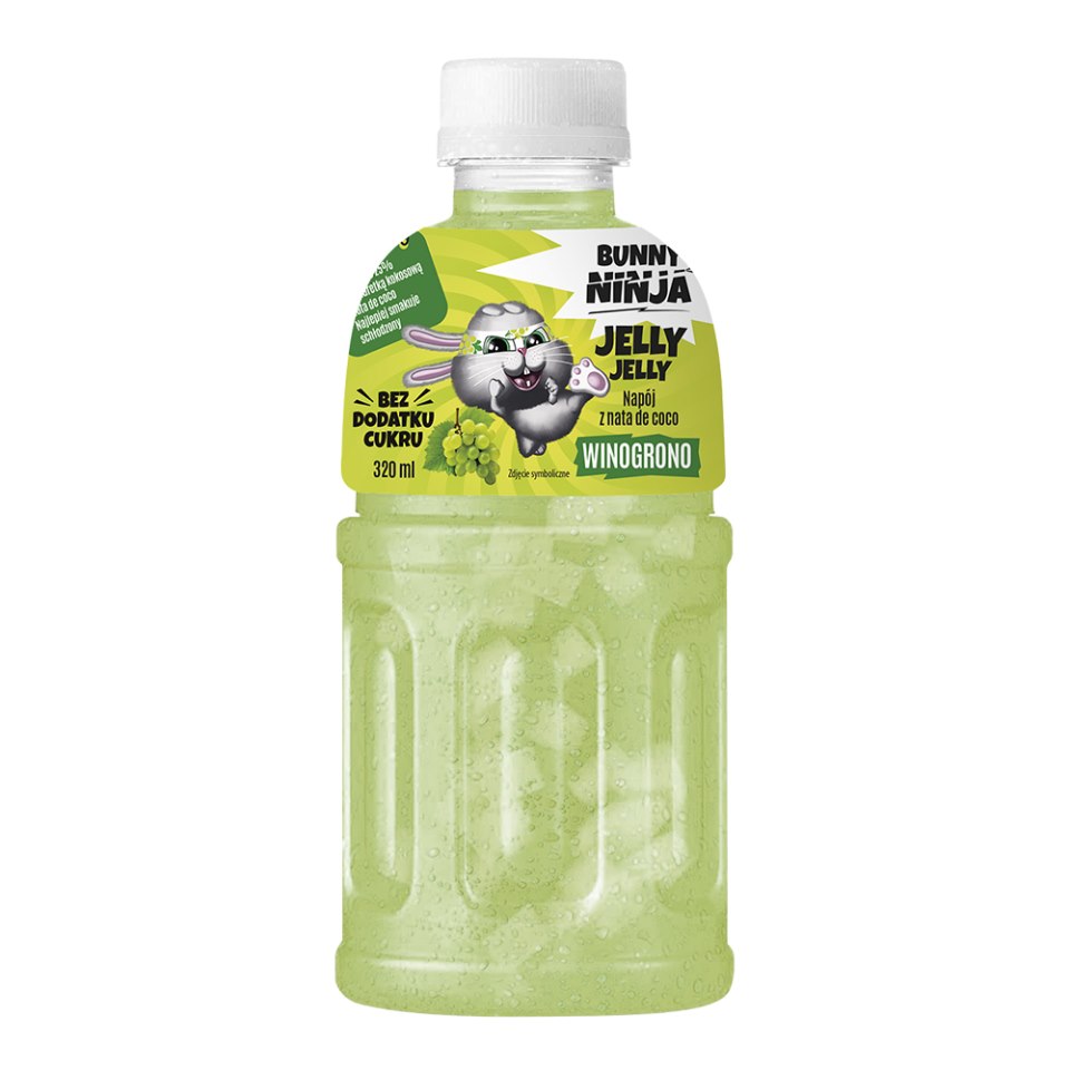 Napój z sokiem z winogron NFC oraz galaretką kokosową Bunny Ninja, 320 ml