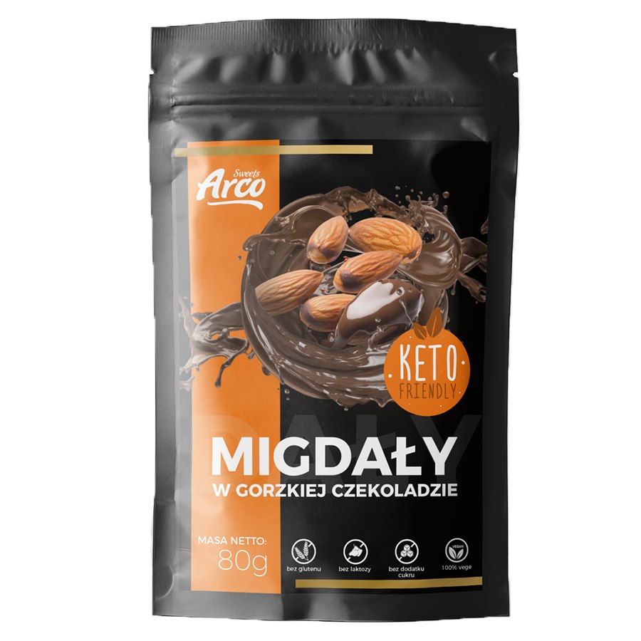 Migdały w czekoladzie bez cukru Arco Sweets, 80g