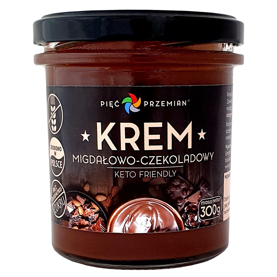 Krem migdałowo-czekoladowy KETO Pięć Przemian, 300g