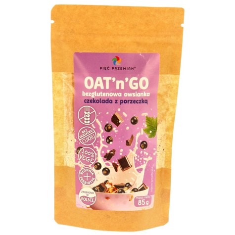 Owsianka czekolada z porzeczką bezglutenowa OAT'n'GO Pięć Przemian, 85 g