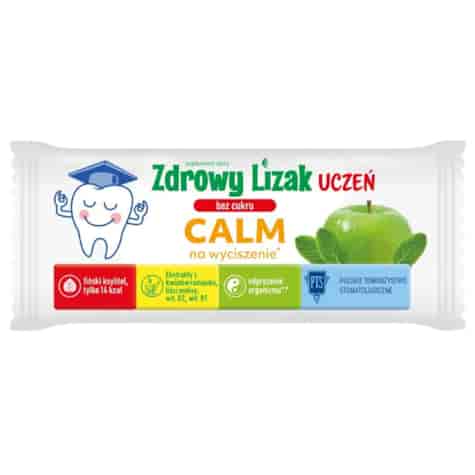 Zdrowy Lizak Uczeń Bez Cukru Calm na wyciszenie o smaku jabłko - mięta Starpharma, 6g