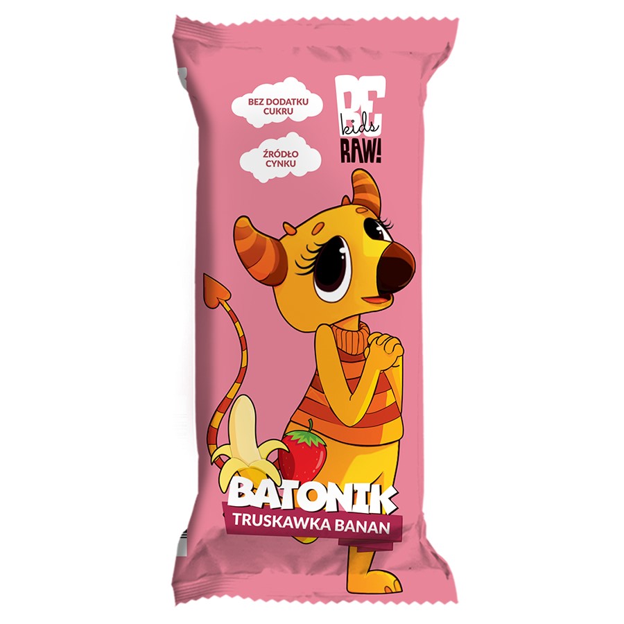 Baton Kids Truskawka & Banan BeRAW 25g