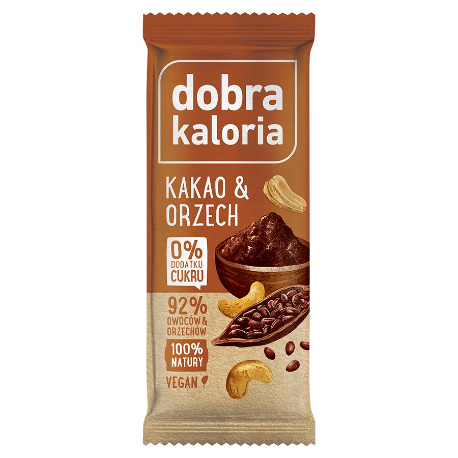 Baton owocowy - kakao i orzech Dobra Kaloria 35g