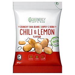 Chipsy z bobu o smaku  Chilli z cytryną  Greenergy 50g