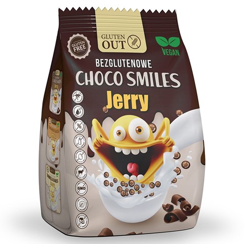 Buźki śniadaniowe  Choco Smiles JERRY  - Kakao  Gluten Out, 375g