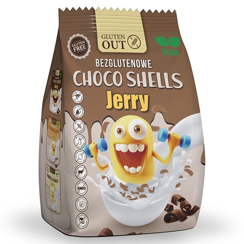 Muszelki śniadaniowe  Choco Shells JERRY  - Kakao Gluten Out, 375g