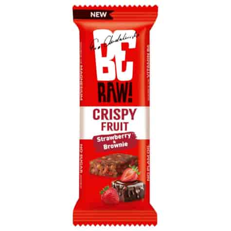 Baton owocowy Crispy Fruit Truskawka - Brownie BeRaw, 40g