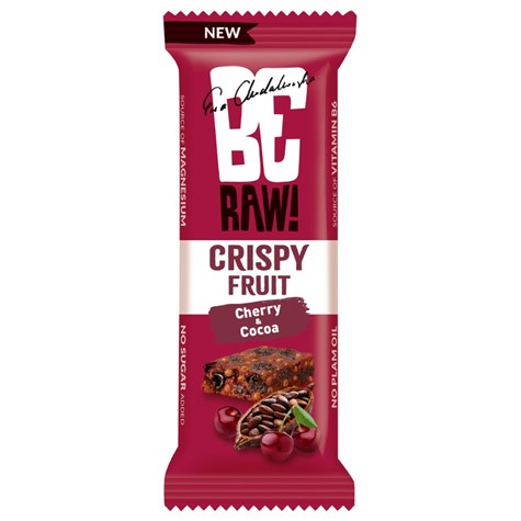 Baton owocowy Crispy Fruit Wiśnia - Kakao BeRaw, 40g
