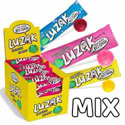 Luzak lizaki bez cukru mix smaków (cytryna, cola, malina), 42szt x 8g.