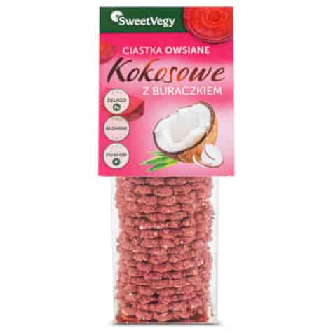 Ciastka owsiane  Kokosowe z buraczkiem  SweetVegy, 100g