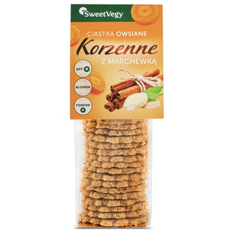 Ciastka owsiane  Korzenne z marchewką  SweetVegy, 100g