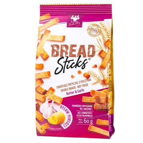 Paluszki chlebowe Czosnek i Masło Bread Sticks 60g