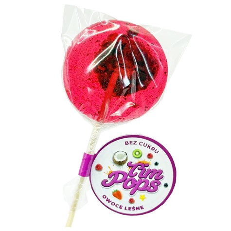 Lizak o smaku mixu owoców leśnych bez dodatku cukru, 18g