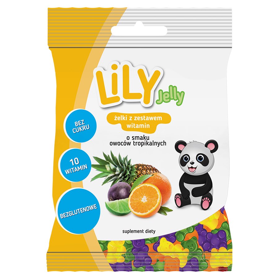 Żelki z zestawem witamin o smaku owoców tropikalnych LILY Jelly, 80g