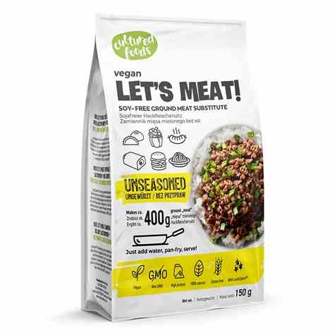 Let's Meat! Roślinny zamiennik mięsa - bez przypraw Cultured Foods 150g