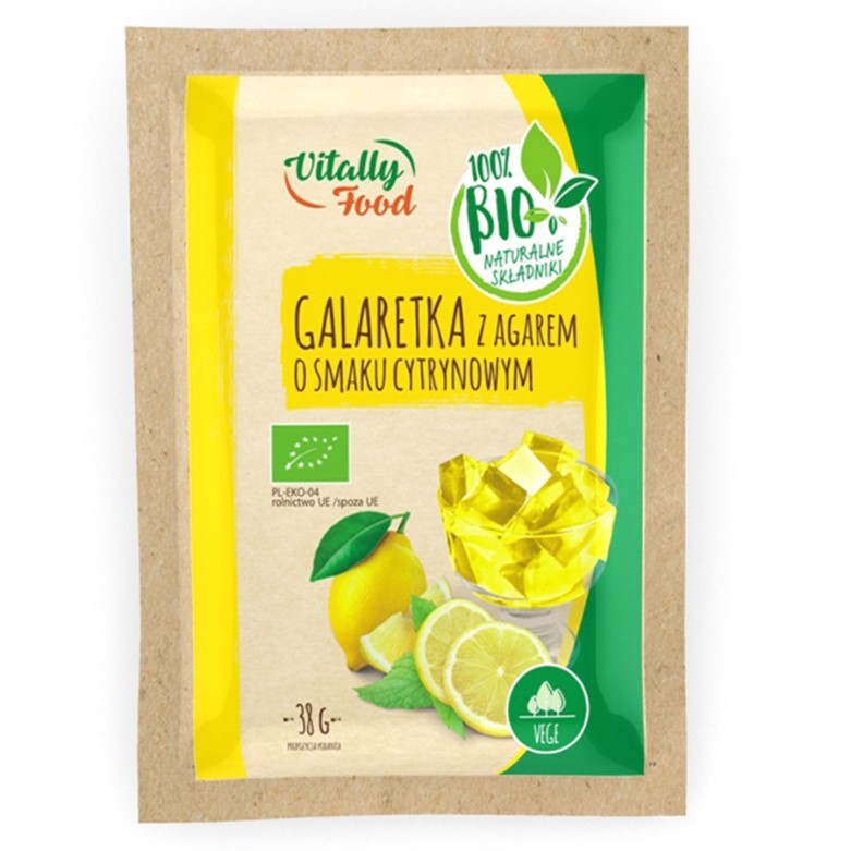 Galaretka z agarem - cytrynowa Vitally Food BIO, 38g