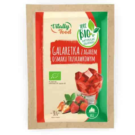 Galaretka z agarem - truskawkowa Vitally Food BIO, 38g