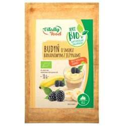 Budyń o smaku bananowym z jeżynami bez dodatku cukru Vitally Food BIO, 38g