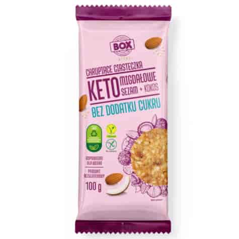Ciastka migdałowe sezam + kokos bez dodatku cukru KETO ZPC BOX, 120g