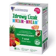 Zdrowy Lizak Mniam-Mniam bez cukru z witamina C i D, które wspomagają układ odpornościowy Starpharma, 7 sztuk