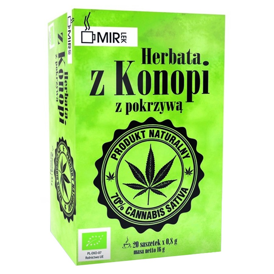 Herbata z konopii z pokrzywą Mir-lek BIO, 16g (20x0,8g)